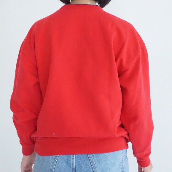 Vintage M&C Sportswear Red Embroidered Reindeer Dancer Prancer Vixen Sweater M - Picture 3 of 11